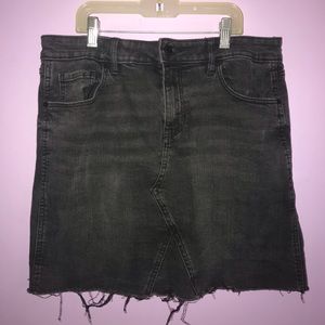 Black denim skirt